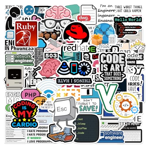 100PCS PCS Programming Stickers Funny, Vinyl Wa...