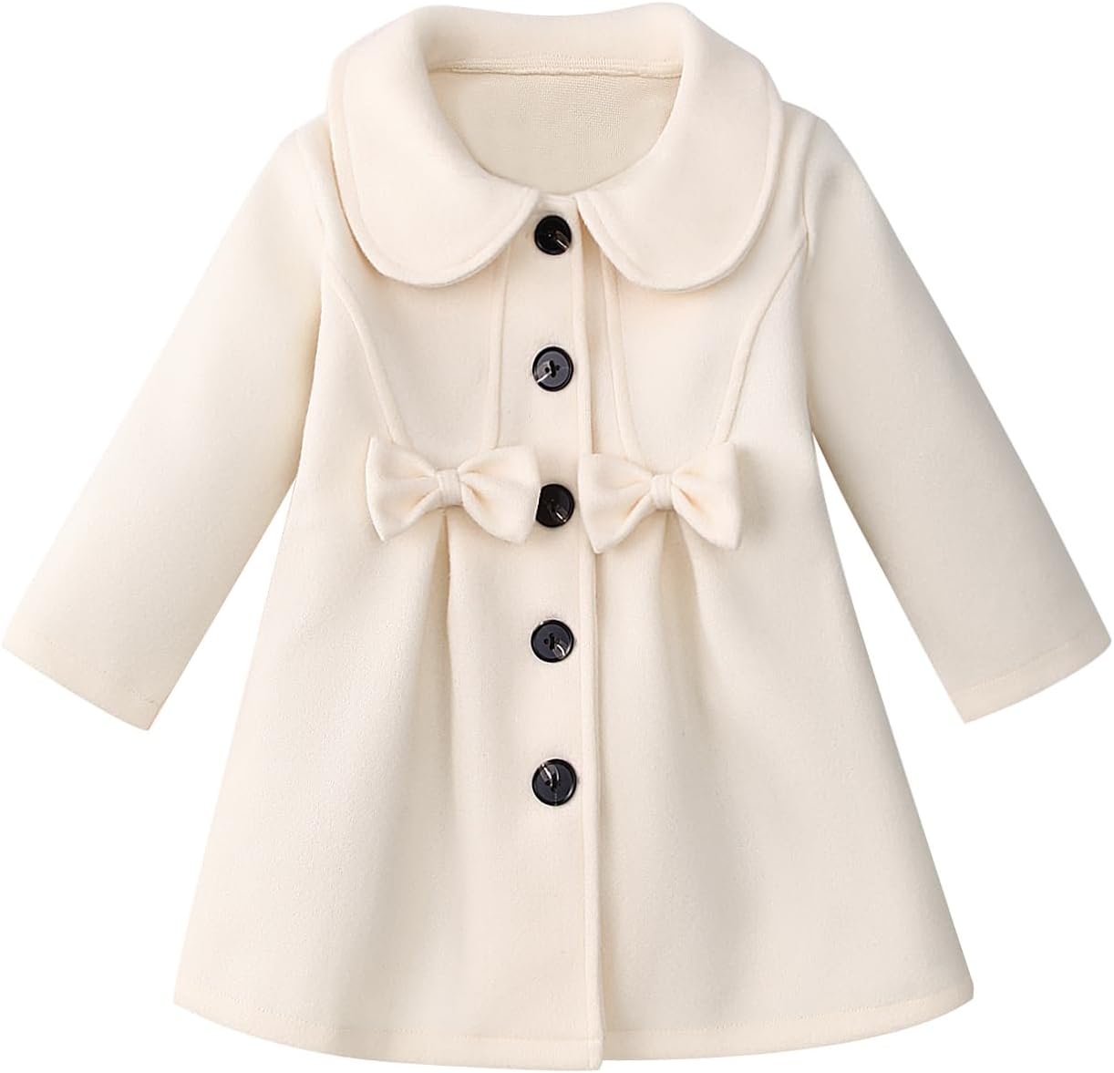 Toddler Baby Girl Dress Coat Lapel Button Jackets Clothes Long Sleeve Solid Color Fall Winter Outfit