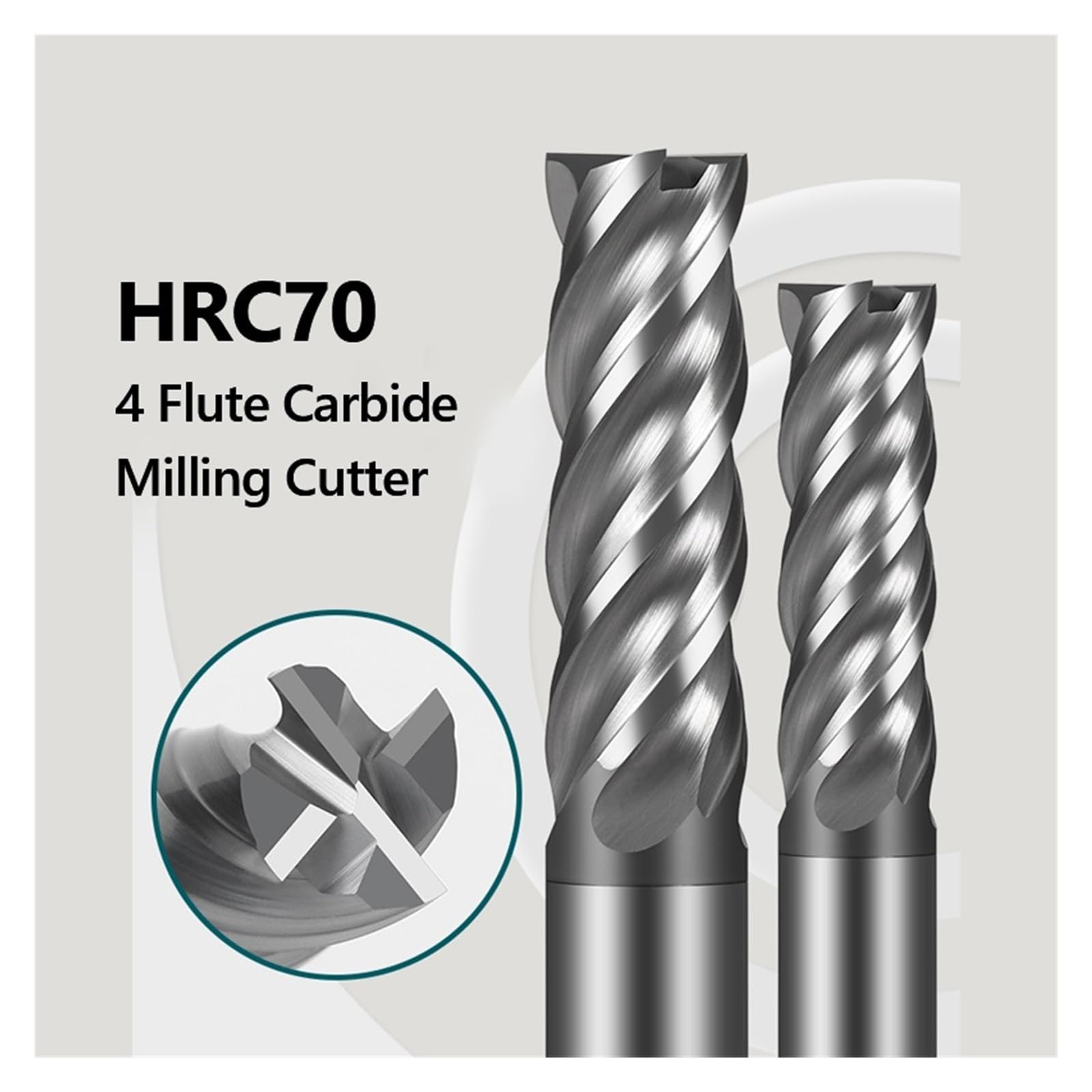 Fresa De Carburo 4 Flauta HRC70, Extremo Tungsteno, Herramienta CNC 1 A 20mm, Mecanizado Acero Y Metal, 5 Uds(12x30x12x75)