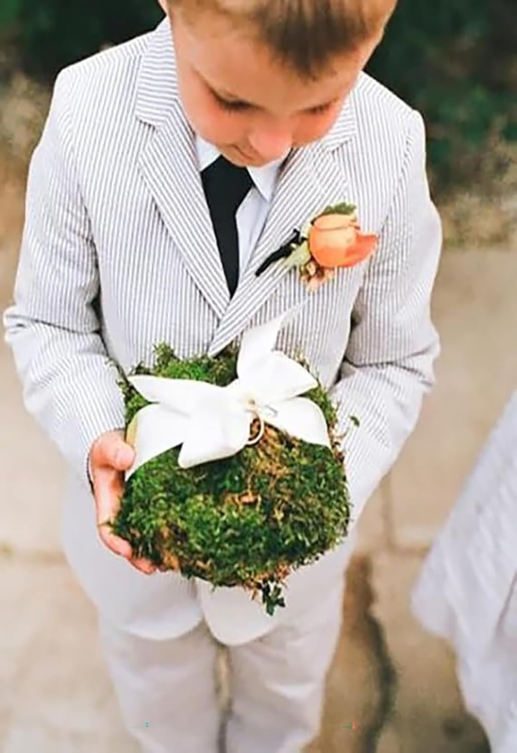 Mi Bo Tong Boys Seersucker Suit 2 Piece Suits Two Button Striped Blazer Pants Tuxedo for Summer Beach Wedding Party