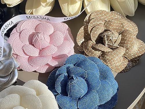 Image of Dainity Camellia Flower Brooch Pin for Women - Elegant Statement Pin for Coat, Scarf, Dress, Hat, Bag - Stylish Chic Accessory Gift for Her