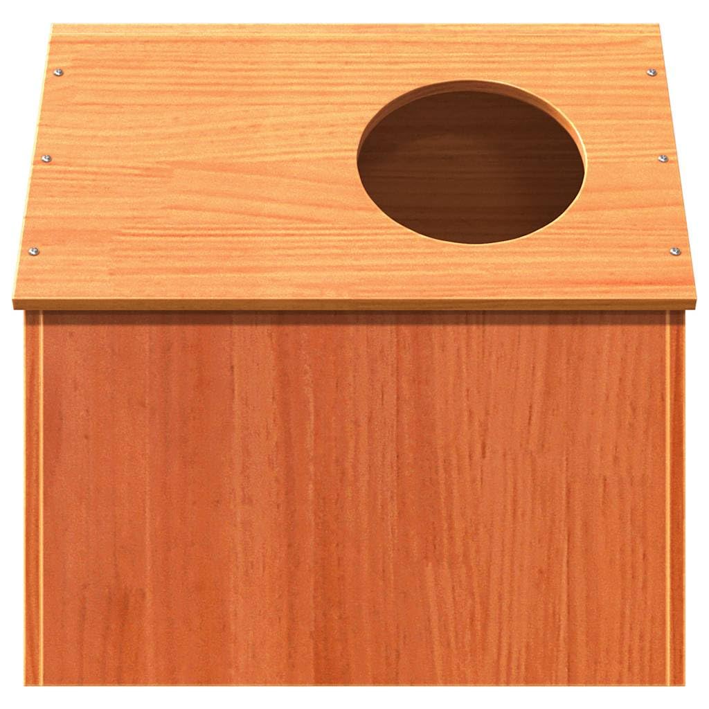 Casetta per gatti in legno di pino massiccio, marrone cerato, 41 x 50 x 50 cm, con tetto stabile e gradini, mobile per interni per gatti per arrampicata, giocare, riposare, rifugio in
