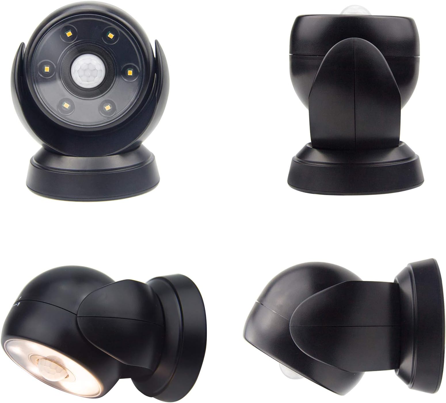 HONWELL Battery Operated Motion Sensor Light Outdoor Wireless Spotlight Waterproof Motion Detector Security Flood Light, Light Sensor Auto On Off for Outside Stair Shower Wall Corner Shed-1Piece