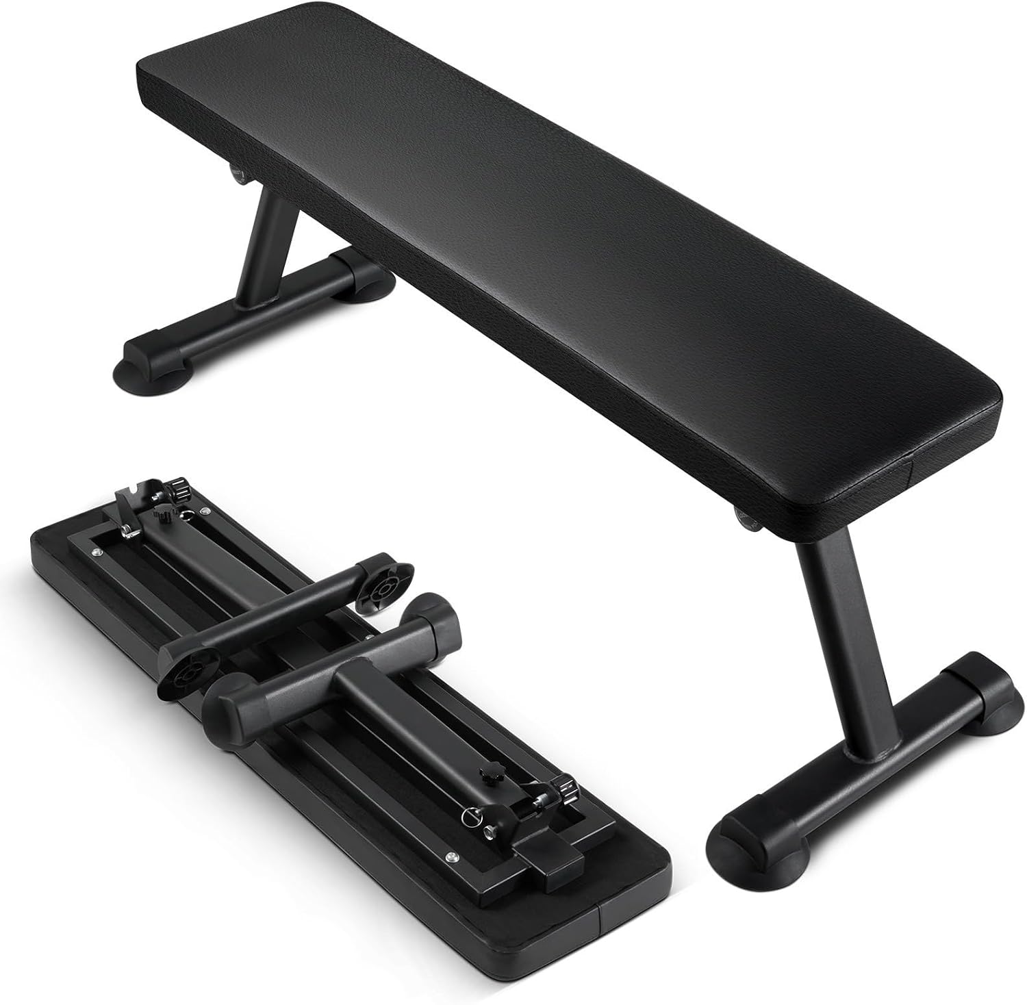 Flat Weight Bench, Foldable Strength Training Bench, Utility Workout Bench for Full Body Workout, 1000 LBS Press Bench for Home Gym Exercise, for Multi-Purpose Weight Training and Ab Exercises