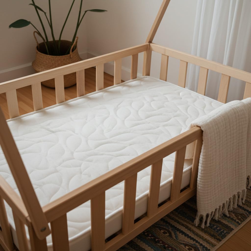 Babysom - Babymatras, 60 x 120 cm, kindermatras zomer/winter, ademend, luchtdoorlatend koudschuim, hoogte 10 cm