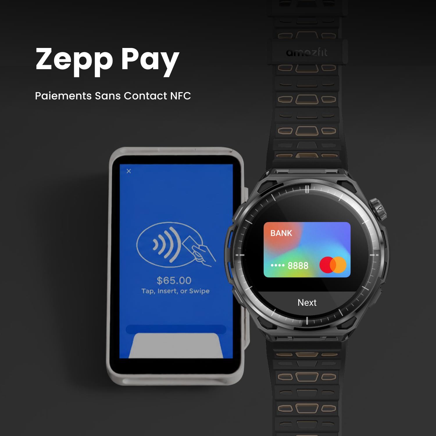 Amazfit Balance 3 Montre connectée GPS 48 mm, écran AMOLED 1,5" avec Verre Saphir, NFC, Batterie 21 Jours, Lampe Torche, 64 Go Stockage, Cartes, HYROX, pour Android et iPhone, Acier Inoxydable