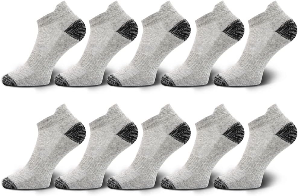 10 Pairs Men's Ankle Socks Sports Cotton Mesh with Arch Support
