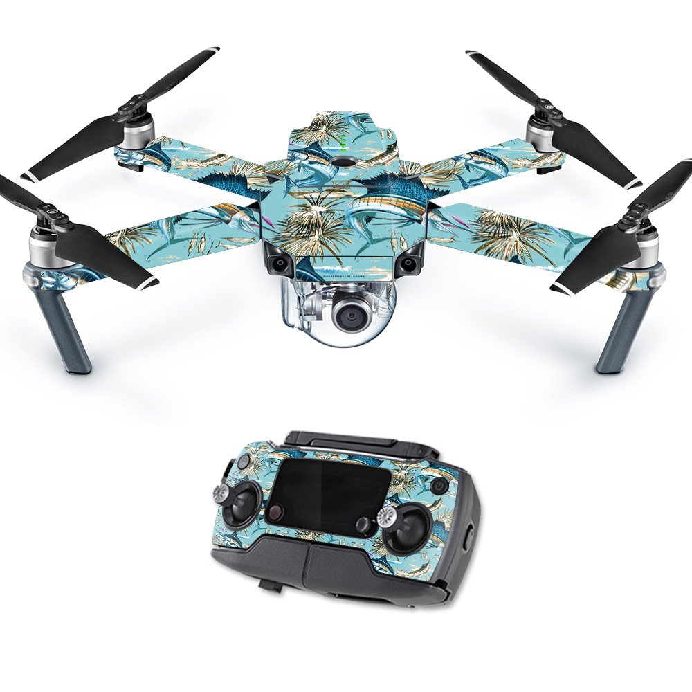 MightySkins Skin Compatible With DJI Mavic Pro Quadcopter Drone - Island Fish | Protective, Durable, and Unique Vinyl Decal wrap cover | Easy To Apply, Remove, and Change Styles | Made in the USA