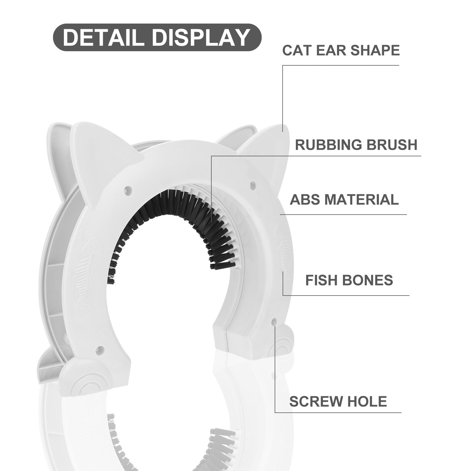 ibasenice Porte pour Chat Intérieur Pratique et Sécurisée en Abs Blanc, Trappe pour Chatons et Chats, Cadre pour Porte D'accès aux Animaux, 1 Set