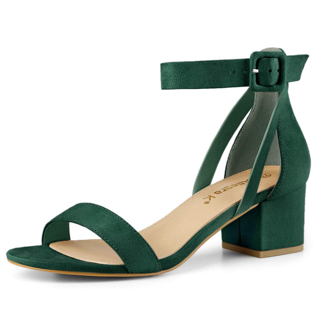 Allegra K Women's Ankle Strap Block Low Heel Sandal