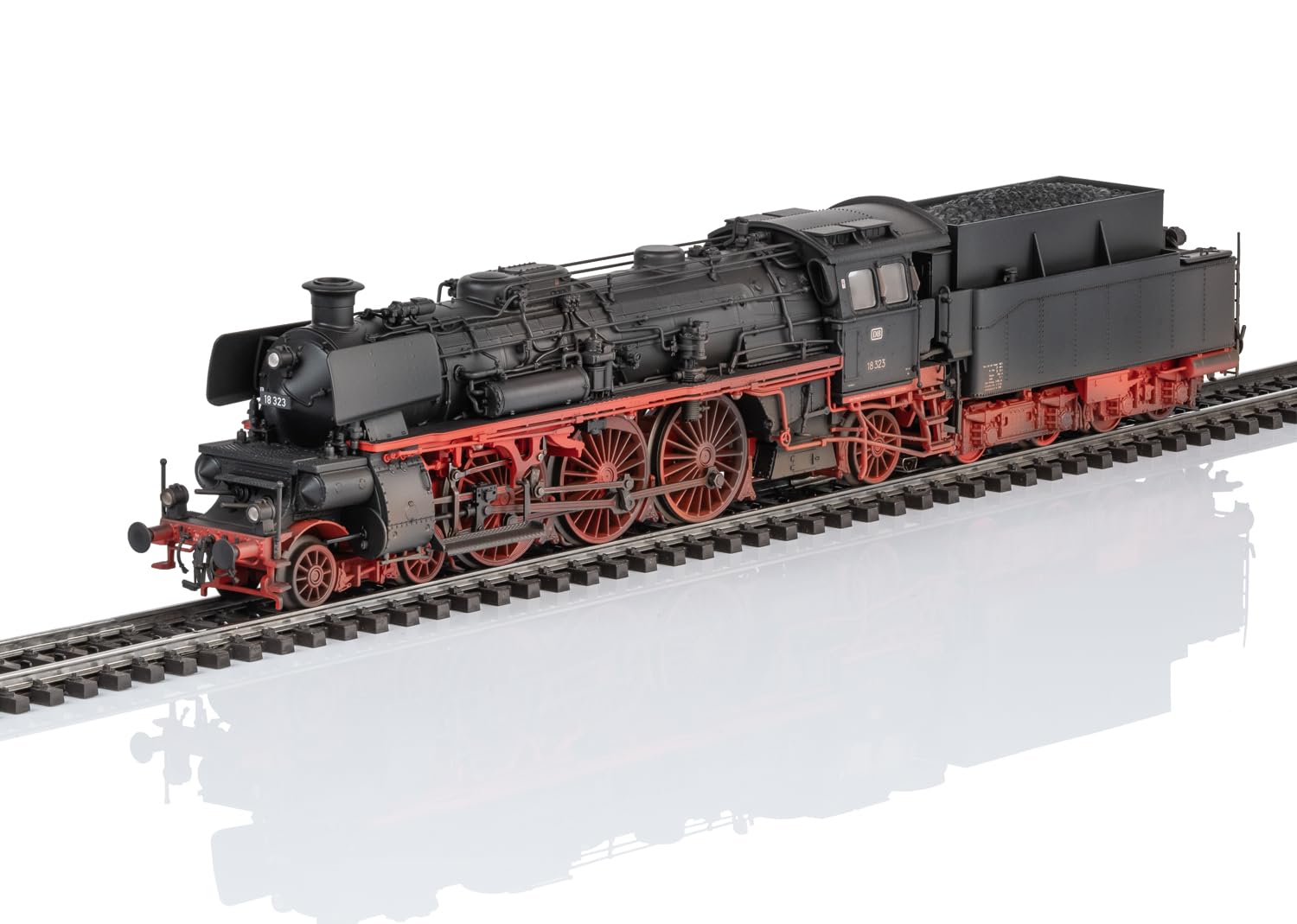Märklin H0 38327 lokomotywa parowa 18 323 DB – mfx cyfrowy dekoder, dźwięk, wkład dymowy, model metalowy, oświetlenie LED, epoka III, bogaty w szczegóły, 27,2 cm