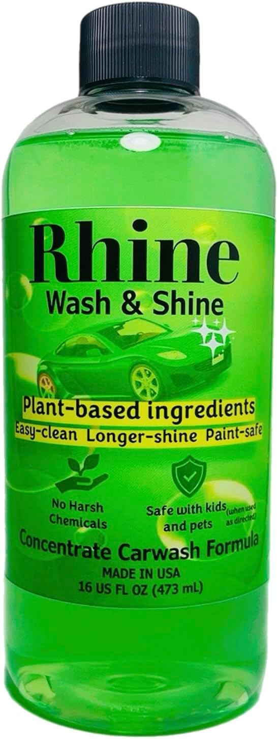 Plant-based Eco-friendly Car Wash Soap, Non-Toxic, Moderate-Foam Concentrated Professional Car cleaning soap (16 Fl Oz, 16, Fl Oz)