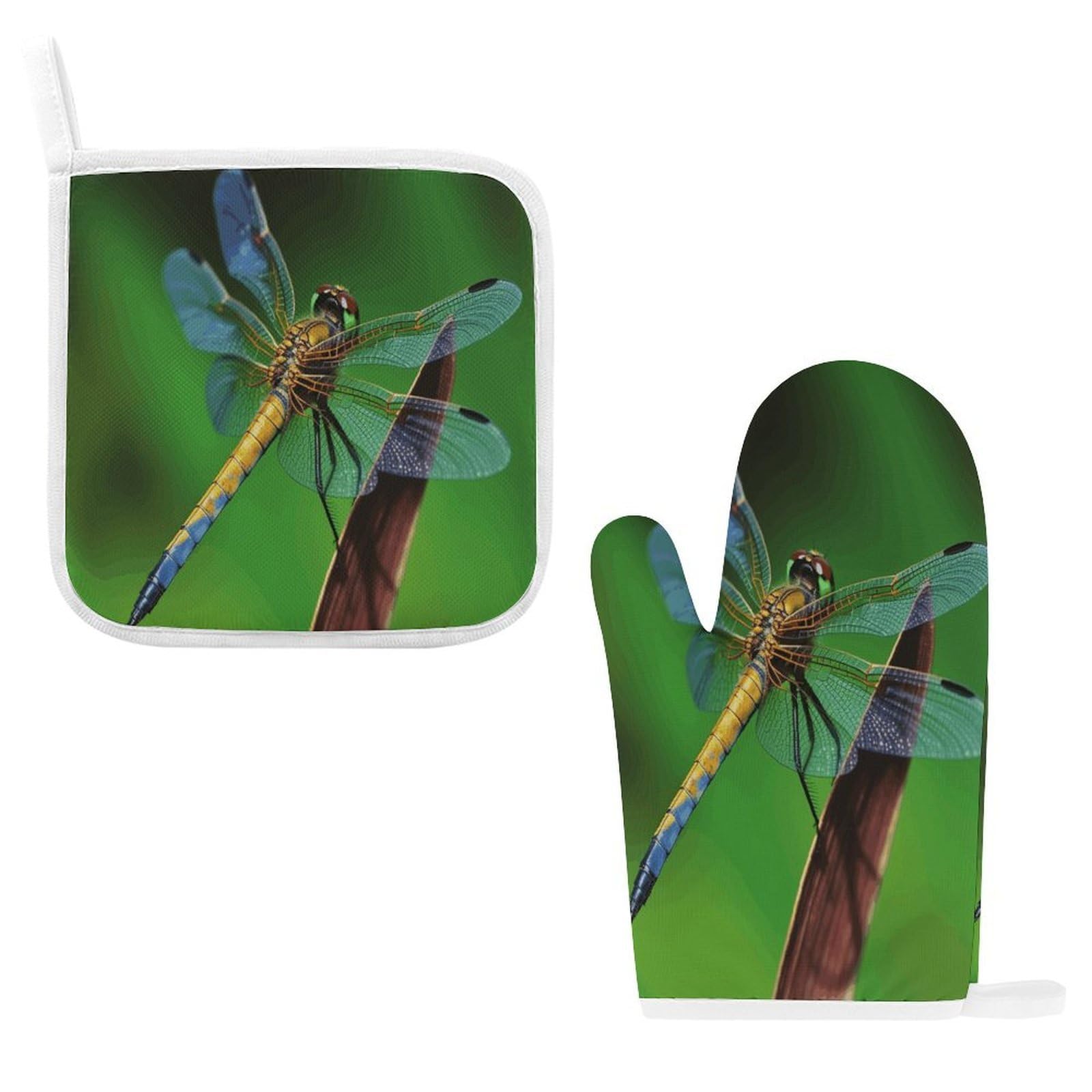 Fodpand Style Dragonfly Oven Mitts And Pot Holders Sets