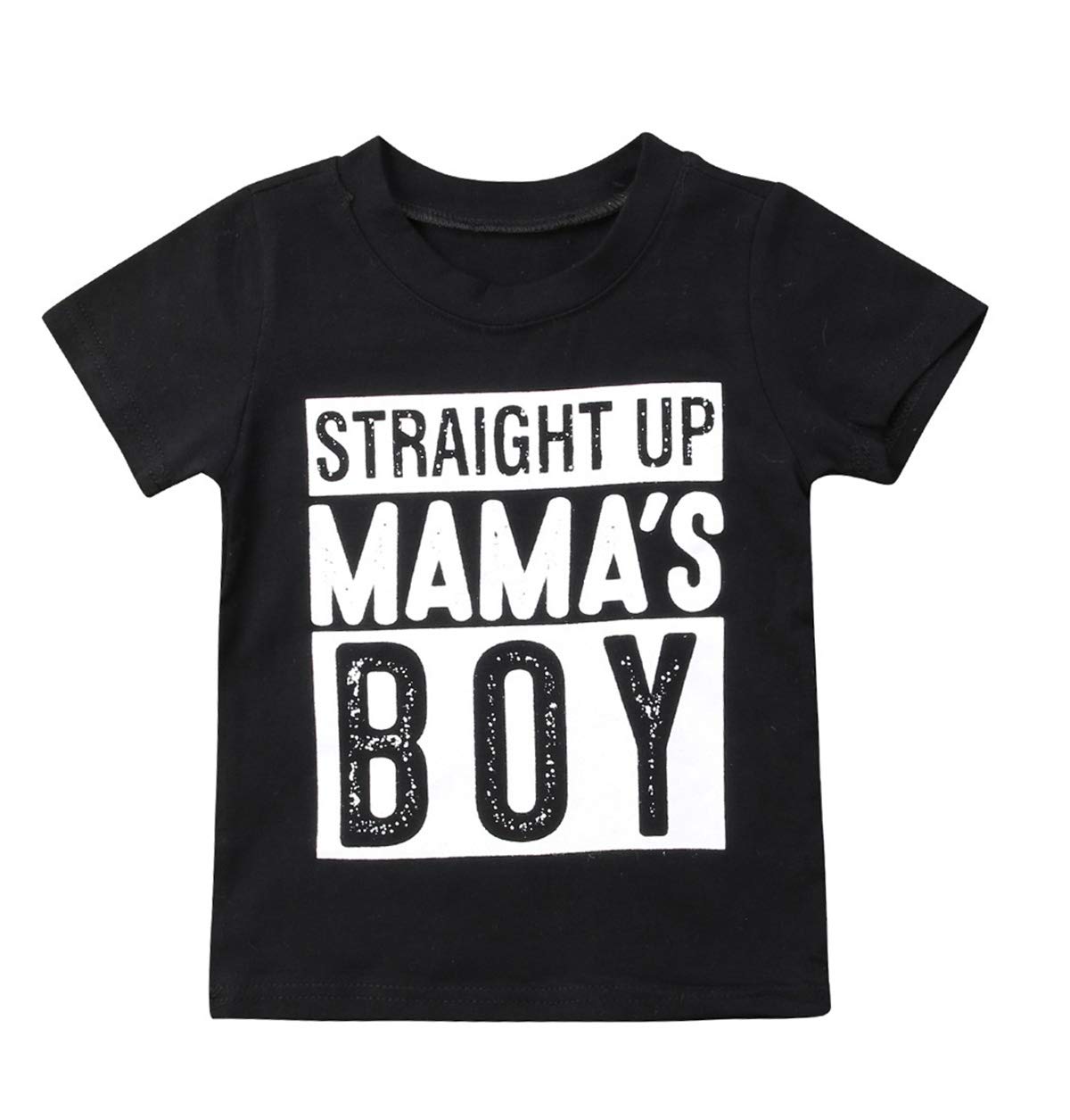 1-6T Toddler Baby Boy Tee Straight Up Mama’s Boy T-Shirts Tees Tops Kids Summer Clothes