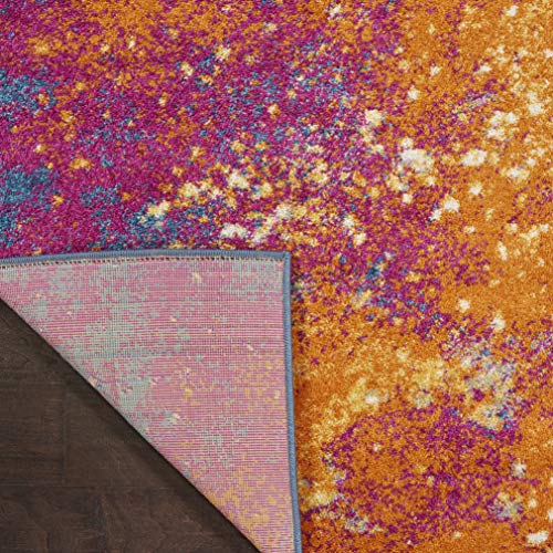 Nourison Passion Sunburst 5'3" X 7'3" Area-Rug, Modern, Abstract, Easy-Cleaning, Non Shedding, Bed Room, Living Room, Dining Room, Kitchen, (5' X 7') #TOP4