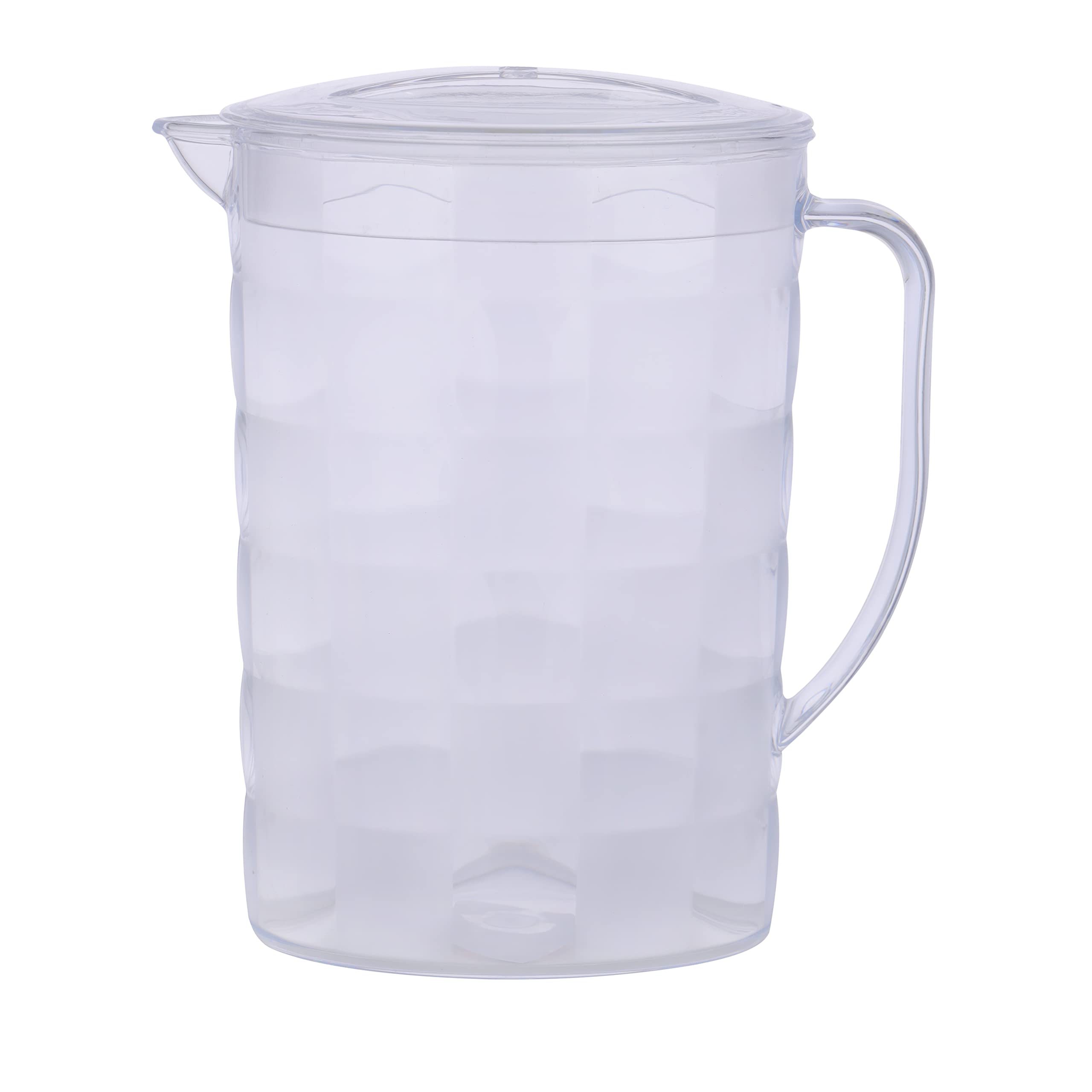 Plastic Water Jug, 1.9L Juice Jug with Lid, RF11155 Transparent for Home, Cafes, Restaurants, Multi Purpose Juices Beverage Camping Picnics BPA Free, Multicolor