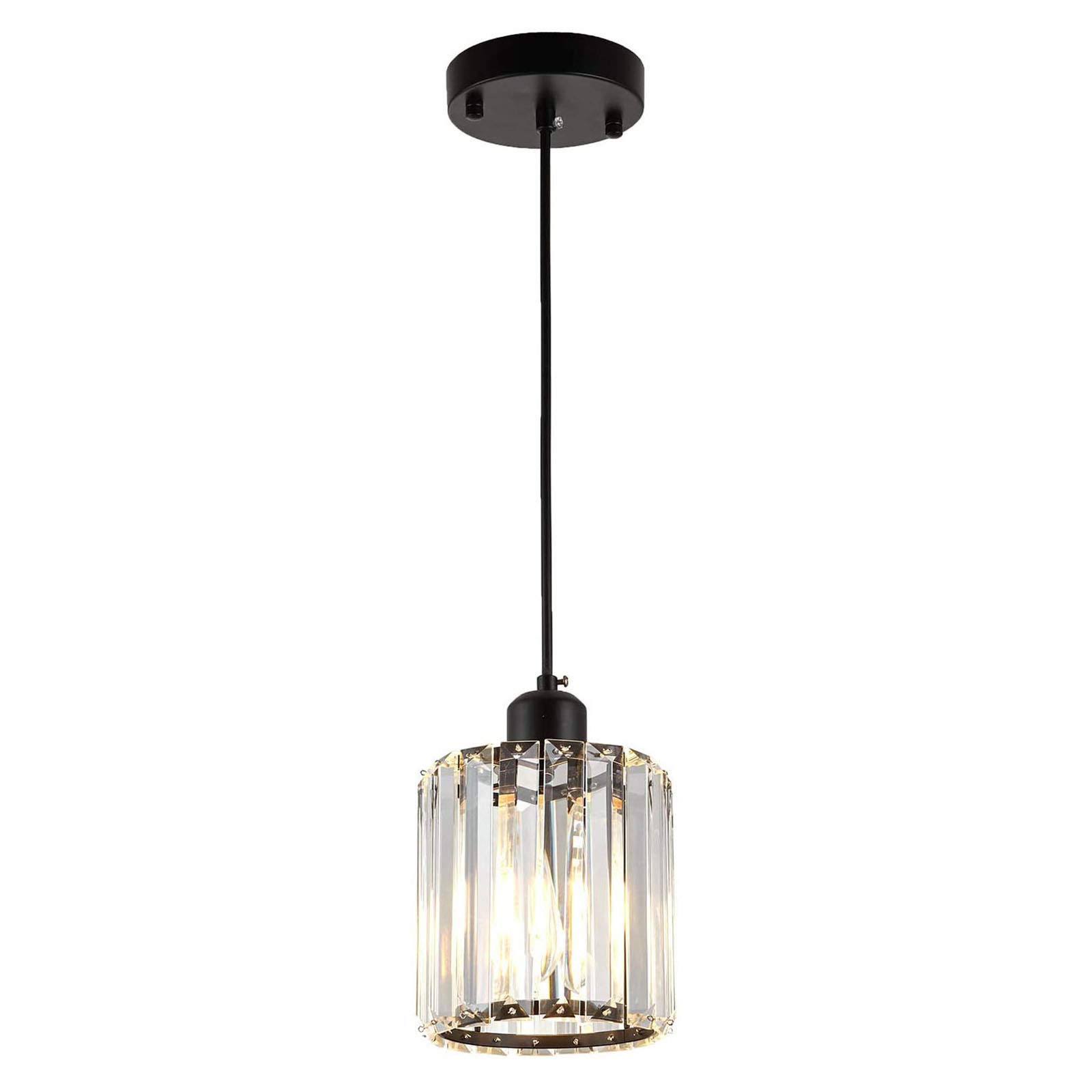 Lámpara colgante de techo de Cristal para Isla de cocina, iluminación LED Ajustable para Bar, comedor, dormitorio, Moderna lámpara colgante de Cristal Min K9, 15 x 15 cm (6 x 6 pu