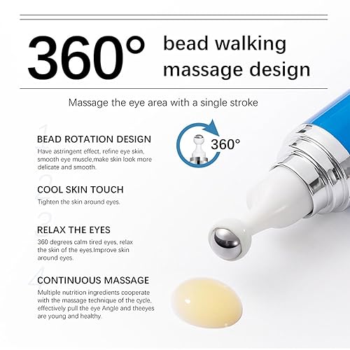 Miniatura 3 de Suero de ojos con 5% de cafeína, crema antienvejecimiento para debajo de los ojos para ojeras, hinchazón, arrugas y líneas finas, crema coreana para