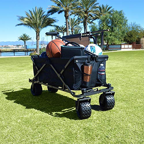 Impact Canopy Folding Collapsible Utility Wagon, Extra-Large Wagon With All-Terrain Wheels, Black #TOP6