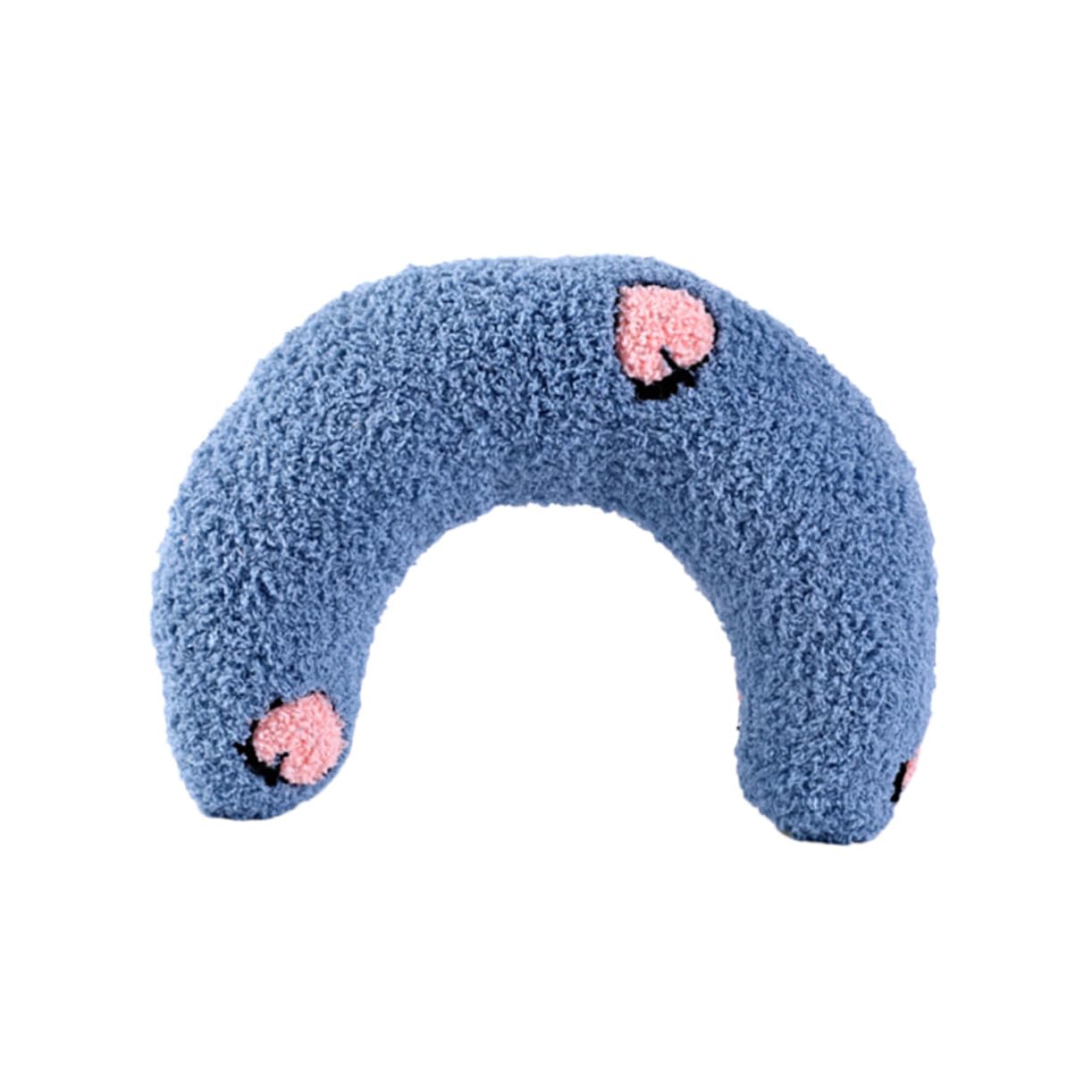 Cojín protector cervical en forma de U azul para mejorar el descanso de tu mascota