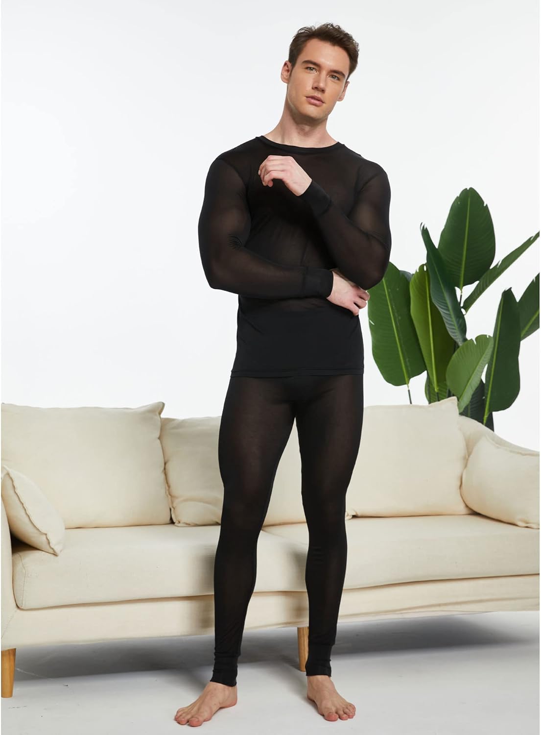 Men's Pure Mulberry Silk Knitted Thermal Underwear Long Johns Bottom(Pants Only) - Image 6