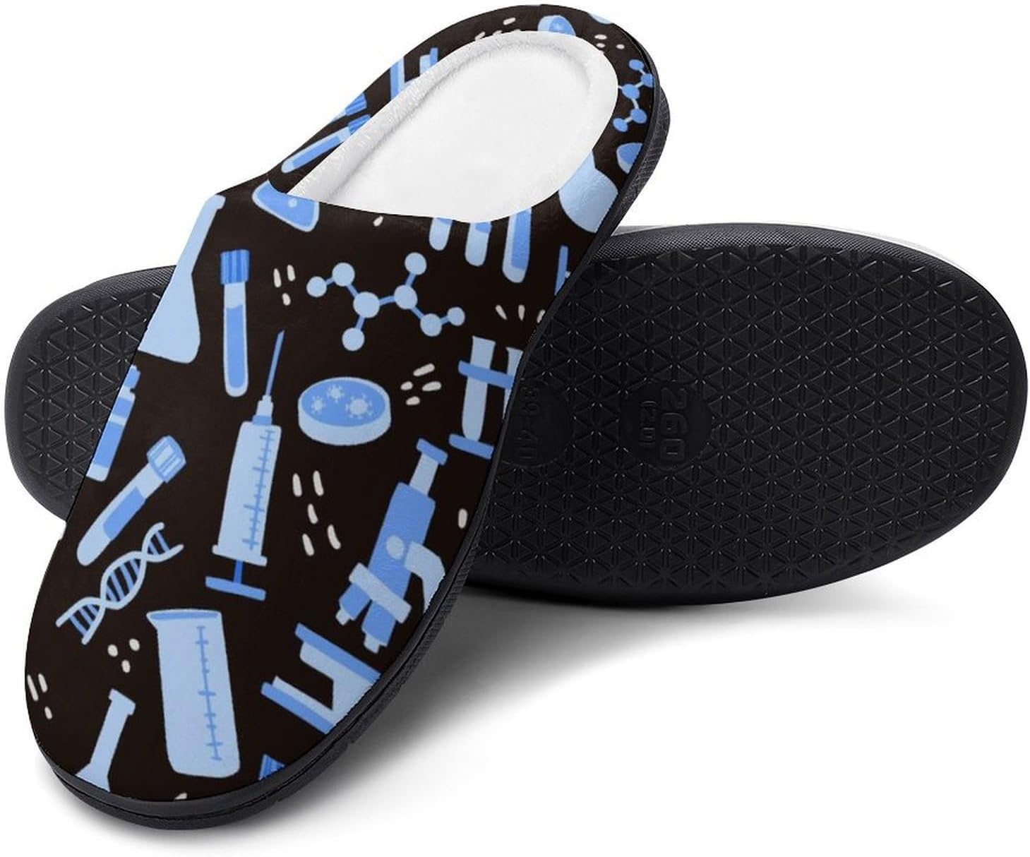 Medical Lab Tools Science Women's House Slippers Memory Foam Warm Shoes Spa Rubber Sole Indoor Outdoor