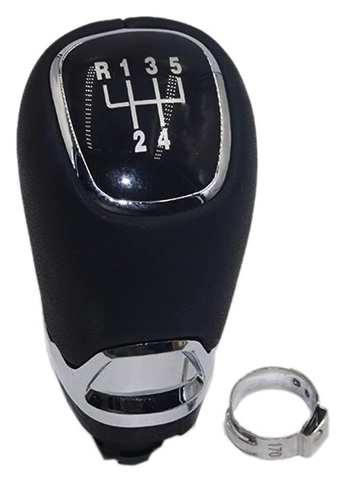 Jsrvqkms 5Speed Car Gear Knob For Skoda For Fabia 2 Ii Mk2 For Combi For Scout 2007-2014 Car Gear Shift Knob Silver Leather Lever Gaitor(5Speed)