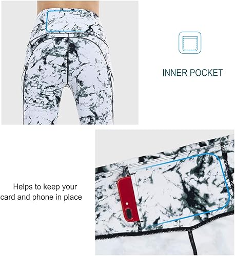 Miniatura 6 de The Gym People - Pantalones deportivos gruesos de tiro alto, con bolsillos y control de abdomen, leggings para entrenar, correr, hacer yoga