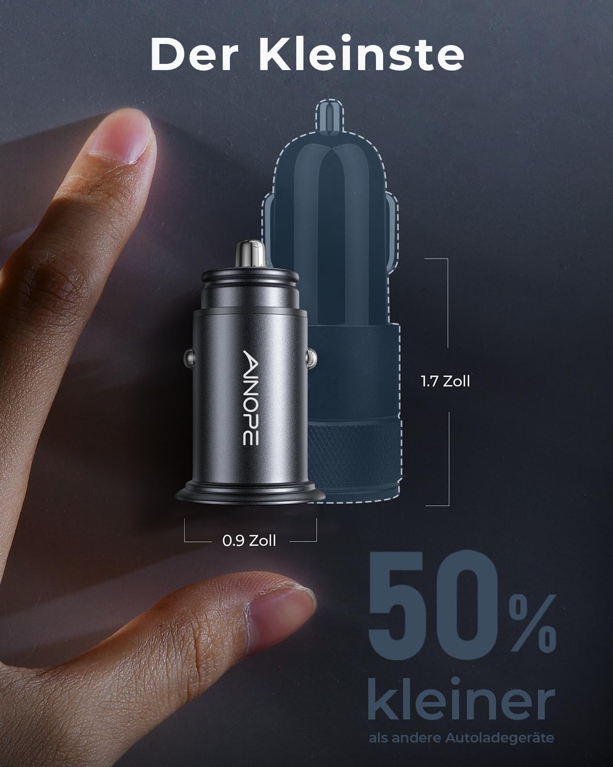 AINOPE Chargeur Allume Cigare USB [Ultra Compact d'Aluminium Alliage] Rapide Chargeur Voiture 24W/4.8A USB en Charge Rapide Chargeur Voiture pour iPhone 16/15/14/ Plus Pro Max, iPad (Black)