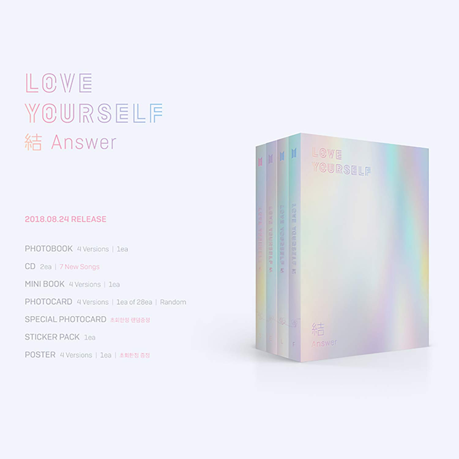 Image secondaire de LOVE YOURSELF 結 ANSWER [ L ver. ] BTS Album 2CD + Photobook + Mini Book + Sticker Pack + FREE GIFT / K-POP Sealed