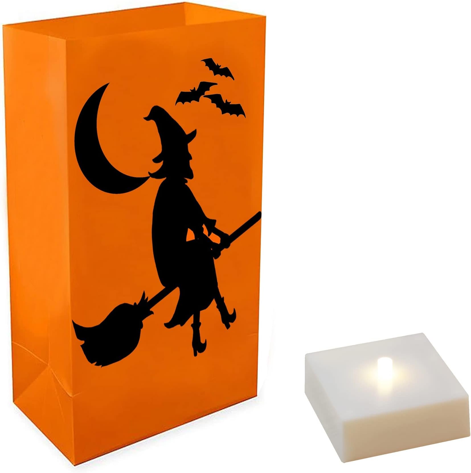 LumaBase Battery Operated Luminaria Kit with Timer, Witch - Set of 6
