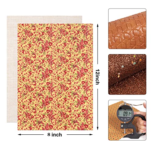 Zaione Brown Faux Leather Sheets: 7Pcs 8X12Inch Pu Floral Synthetic For Bows Earrings Diy Crafts #TOP1