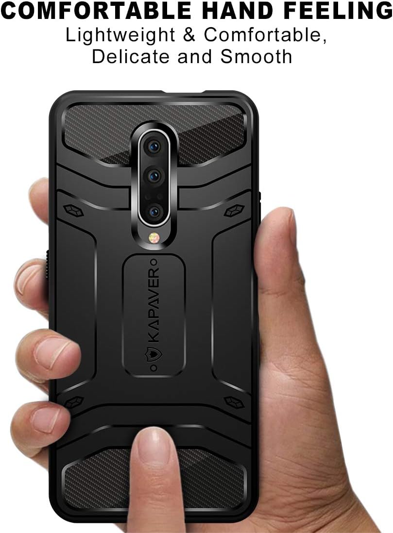 KAPAVER® Rugged Armor TPU Back Cover Case for OnePlus 7 Pro (Black,KP-RTC-OP7PRO)