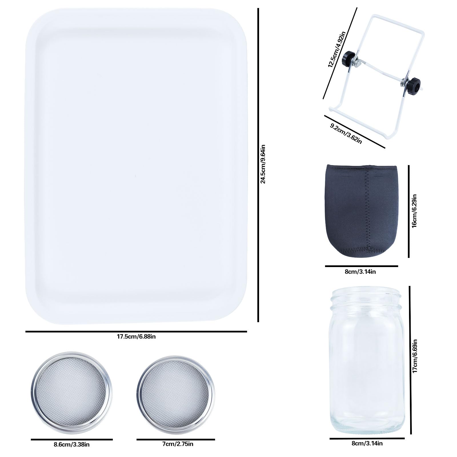 Kit Per Germogli | 4 Coperchi In Acciaio Inox + 2 Supporti | Coltiva Germogli Di Semi, Erba Medica, Broccoli In Casa