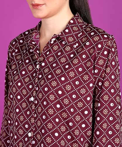 Image of POPWINGS Women Casual Sky Blue Floral Printed Shirt | Collar Button Shirt | Full Sleeve Shirt | Trendy Shirt | Regular Casual Shirt