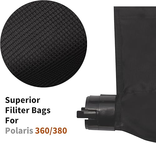 Miniatura 4 de Limpiador de piscinas Bolsa multiusos Polaris Bolsa de repuesto para limpiador de piscinas 360 380, malla de nailon con cierres de gancho y bucle,
