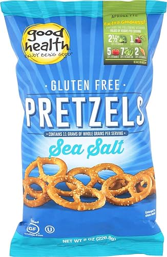 Good Health Pretzels sin gluten con sal marina, bolsa de 8 onzas (4 bolsas)