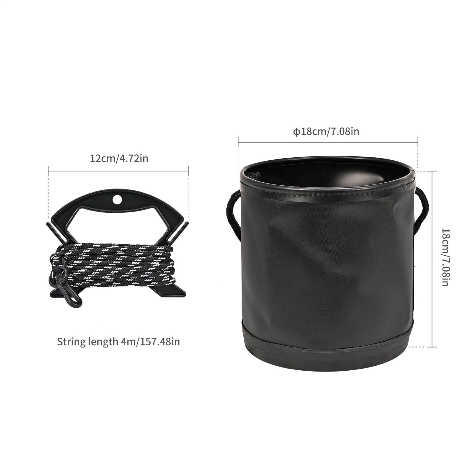 Secchio pieghevole da pesca, secchio per acqua pieghevole - Vaso salvaspazio per esterni da 4,5 litri - Contenitore per l'acqua a secchiello pieghevole, vaso per l'acqua da esterno salvaspazio, conten