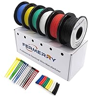 Vista 1 de Fermerry - Kit de cable trenzado de silicona calibre 30, carrete de 3 m, cada uno de 6 colores, flexible, cable de conexión calibre 30, cable