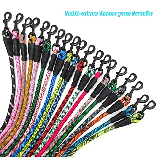 Btinesful 5/6/7/10 Ft Dog Leash, Strong Nylon Rope Leash Soft Padded Handle, 29 Colors For Medium Large Dogs Walking Training Blueorange #TOP1