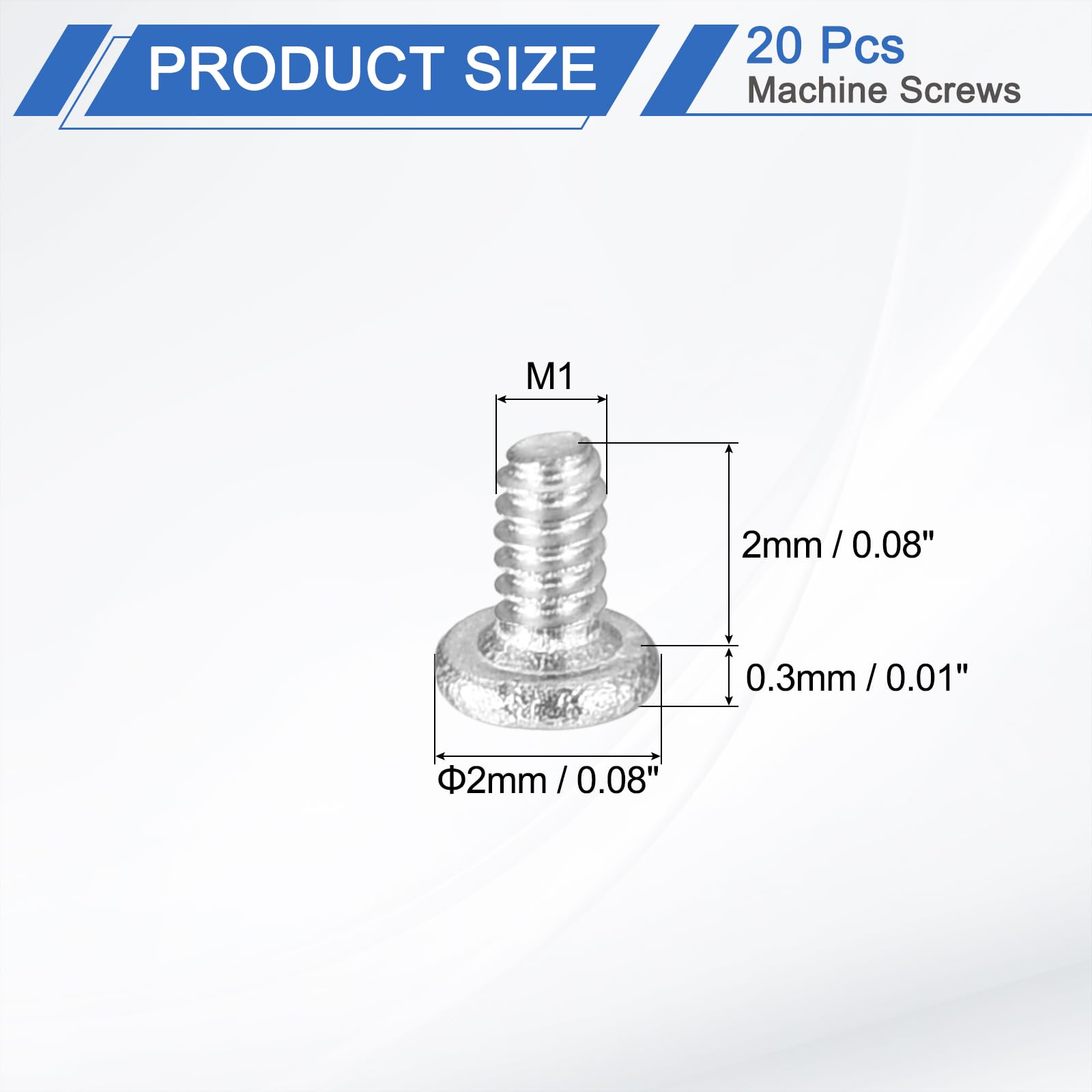 100 Vis à Tête Plate M1-0.25 X 6 Mm - Pour Meubles, Matériel - Uxcell
