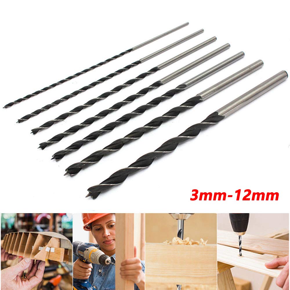 Set 7 Punte Per Legno Lunghe - 300 Mm, Diametri 4-12 Mm, HSS, Per Fori Profondi E Precisi - Foto 12