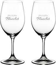 Riedel Personalized Ouverture White Wine Glasses, Set of 2 Custom Engraved 10oz Crystal Wine Glasses for Chardonnay, Pinot Grigio, Gift for Wine Lovers