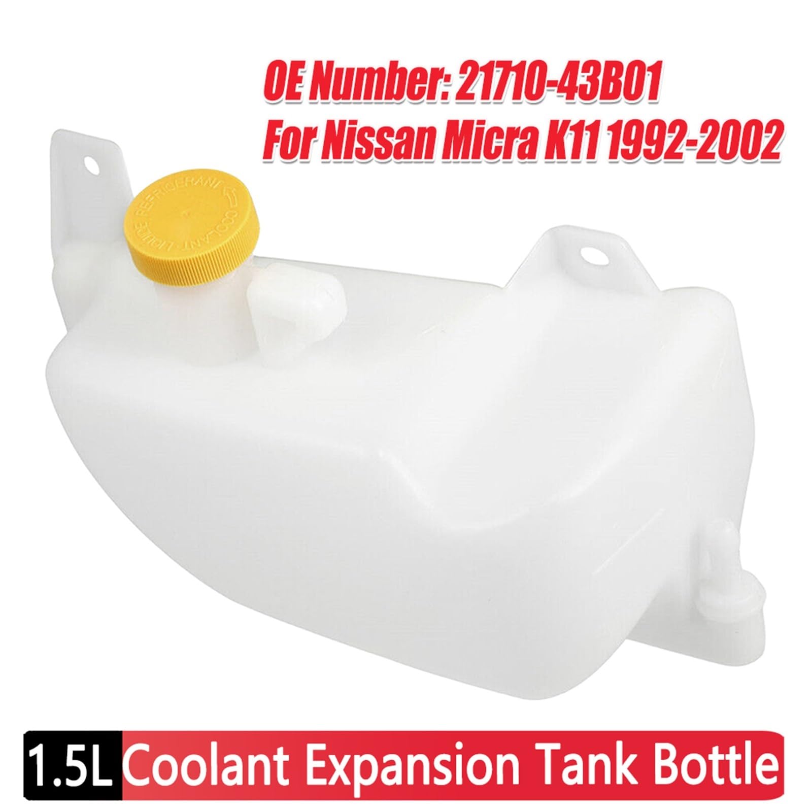 Do Nissan Micra K11 1992-2002 21710-43B01 zbiornik wyrównawczy płynu chłodzącego silnika czajnik zbiornik butelka nagłówek 1.5L PP Zamiennik Wyrównawczego Chłodzącego