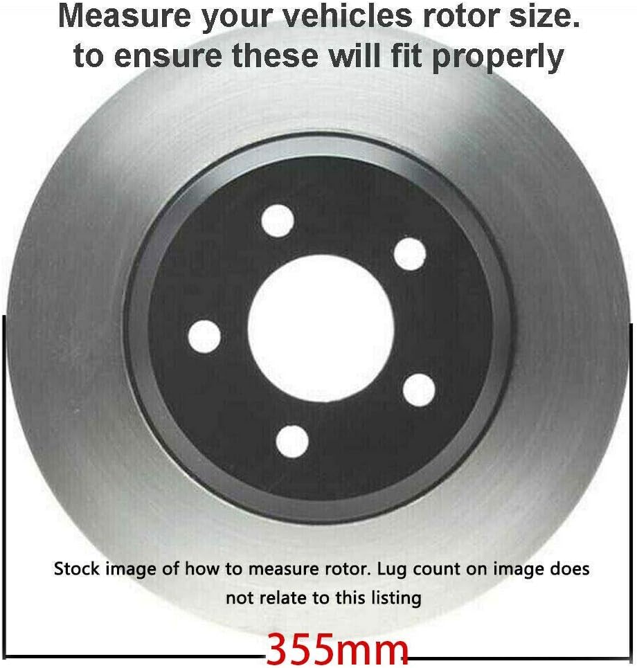 Detroit Axle - Front Brake Kit for 2010 Chevrolet Camaro [SS] 2009 Pontiac G8 [GXP] Drilled & Slotted Disc Brake Rotors Ceramic Brakes Pads Replacement [13.97" inch Rotors]