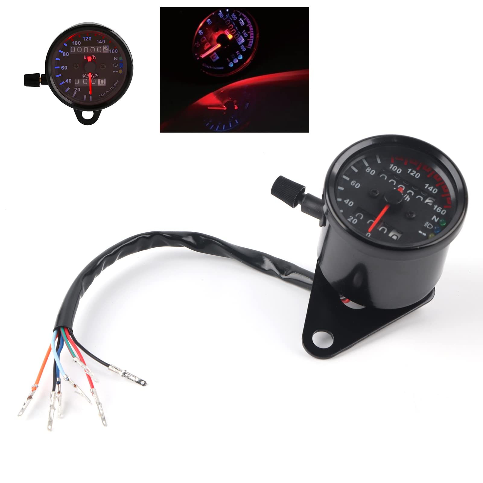 Compteur Pour Scooter, Moto LED double indicateur odomètre tachymètre, 1 pc universel moto odomètre compteur de vitesse jauge Signal double affichage numérique