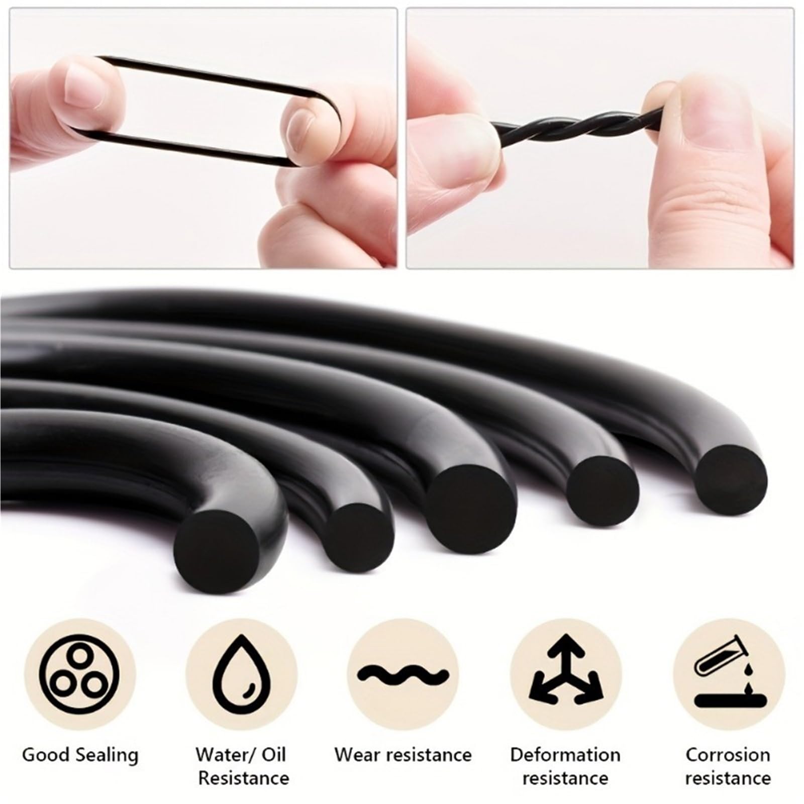 Guarnizione del motore della motocicletta Set di guarnizioni O-ring in gomma nitrilica da 18 misure, rotonde elastiche resistenti all'olio, per rubinetti, riparazione idraulica(1200pcs-Box)
