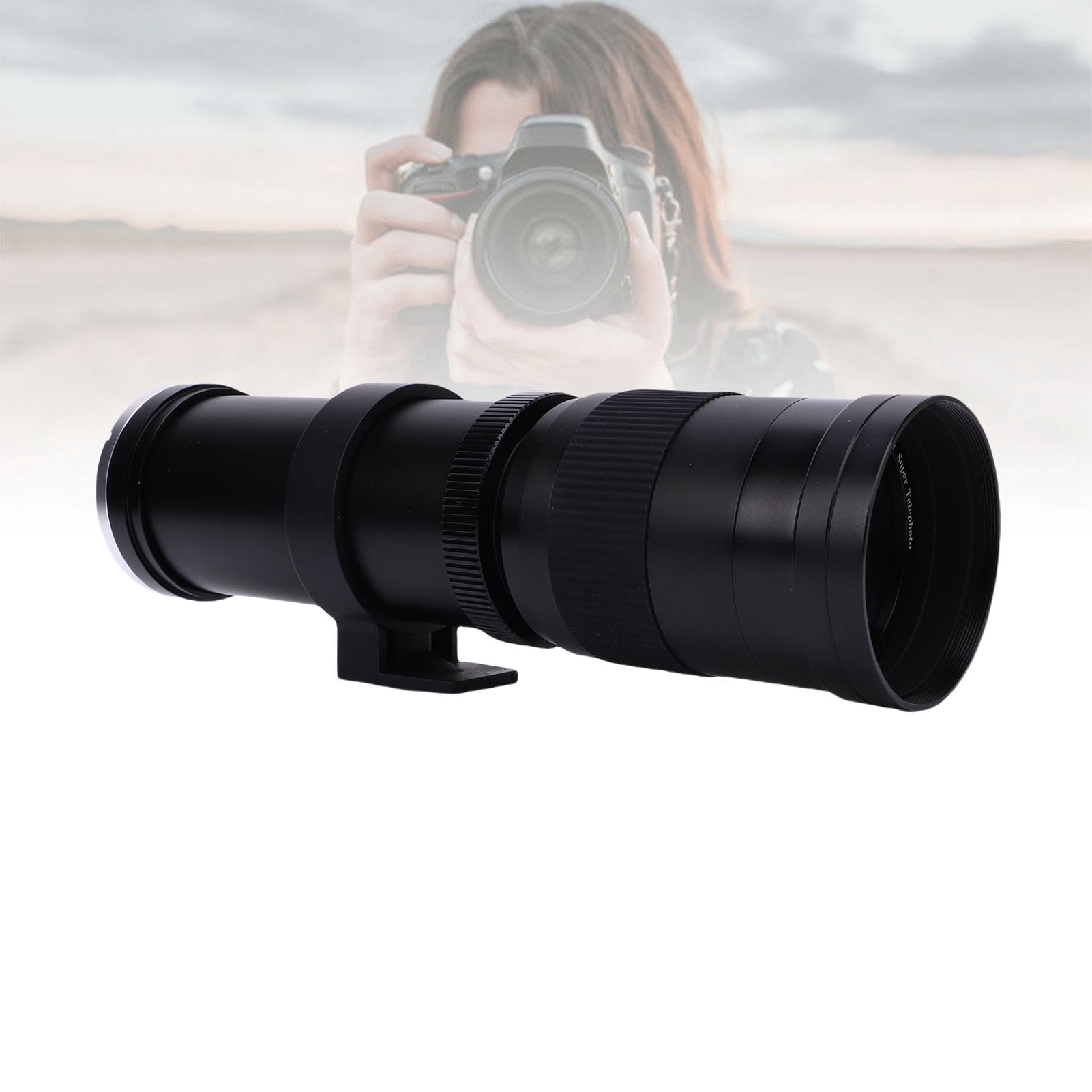 VBESTLIFE Teleobiektyw Zmiennoogniskowy 420–800 Mm F8.3 do Aparatów z Mocowaniem EF EF-S, Obiektyw z ręczną regulacją Ostrości i Wielowarstwowymi Powłokami MC (BLACK)