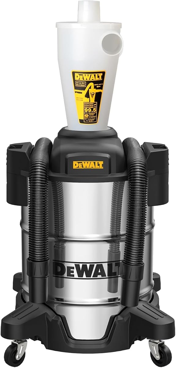 DEWALT Separador de polvo ciclónico de 10 galones para aspiradoras de taller húmedo/seco, DXVCS003
