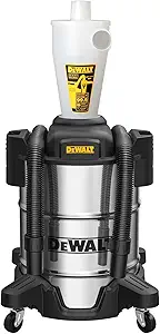 DEWALT Dust Separator with 10 Gallon Stainless Steel Tank, 99.5% Efficiency Cyclone Dust Collector, High-Performance Cycle Powder Collector Filter, DXVCS003, White